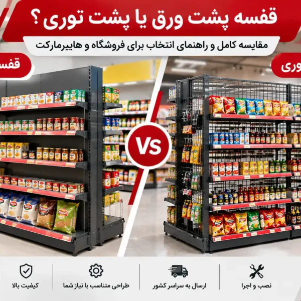 قفسه پشت ورق یا پشت توری فروشگاهی