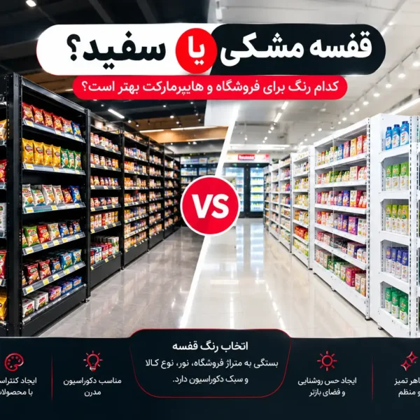 قفسه مشکی یا سفید فروشگاهی قفسه مشکی یا سفید فروشگاهی